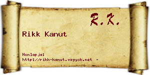 Rikk Kanut névjegykártya